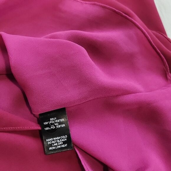 LULUS GROOVE THING SWING‎ DRESS MOCK NECK IN MAGENTA Small - Picture 10 of 12